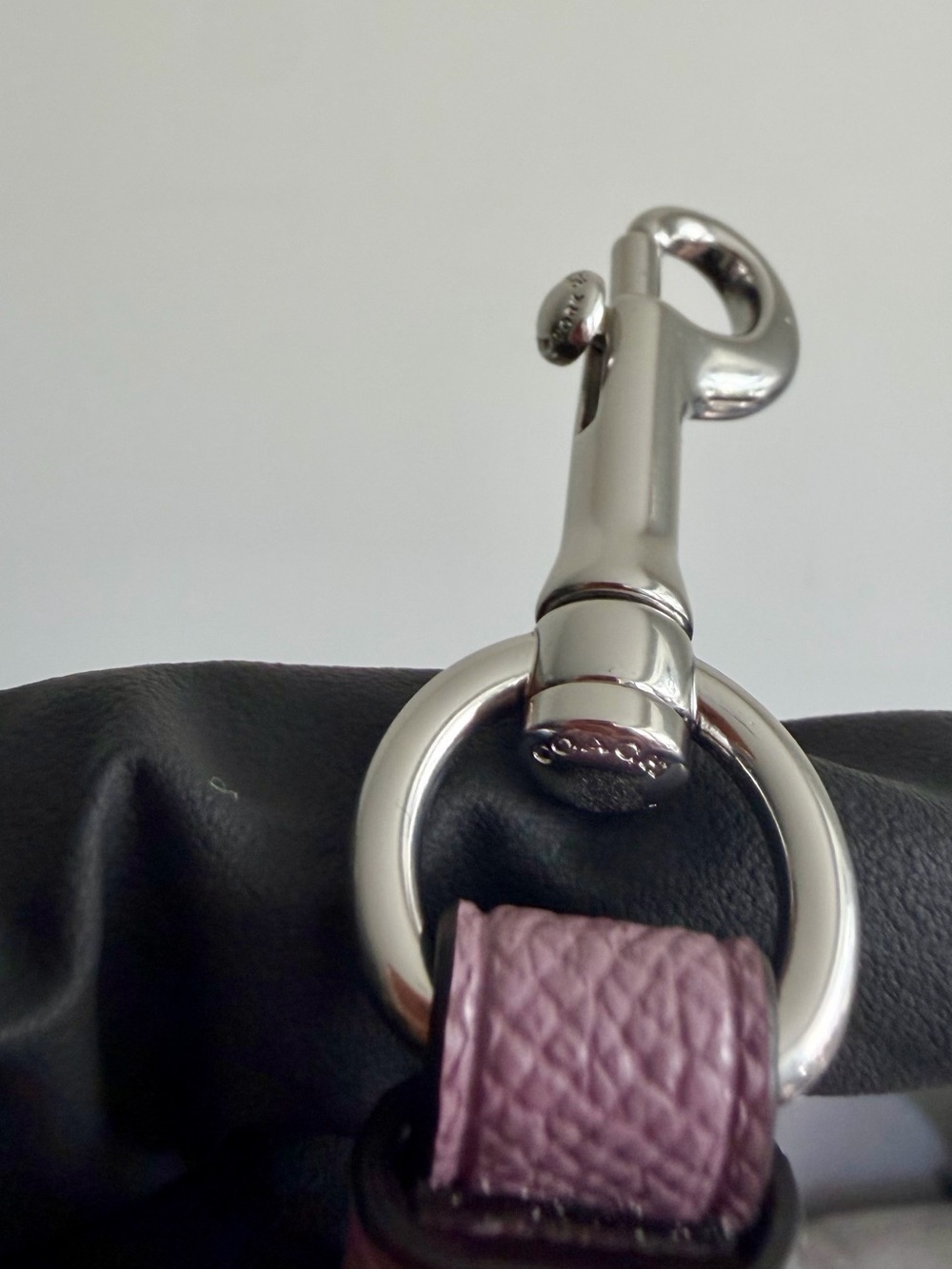 COACH Lavender Bat-Face Round Leather Crossbody Bag - Picture 6 of 14